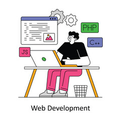 Web Development Flat Style Design Vector illustration. Stock illustration
