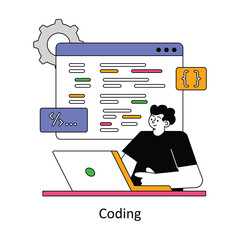 Coding Flat Style Design Vector illustration. Stock illustration