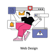 Web Design Flat Style Design Vector illustration. Stock illustration