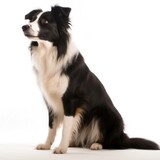 Fototapeta  - Border Collie dog isolated on white background. Generative AI