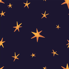 Wall Mural - shining stars, seamless pattern. starry endless background, repeating print for decoration. night sk