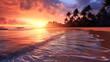 © Hanasaki - 穏やかな南国の海の夕暮れ　Generative AI