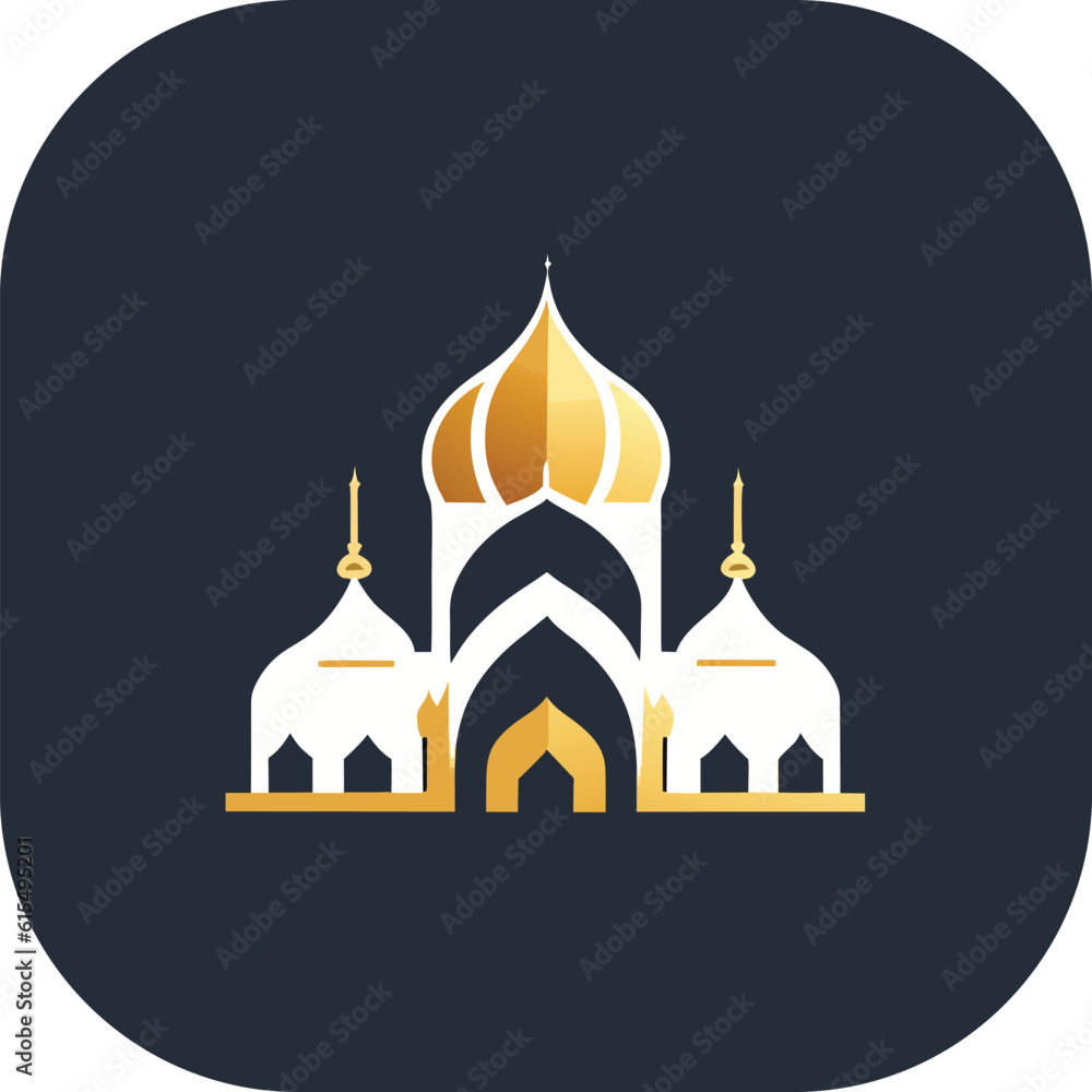 Modern mosque logo symbol or icon template, Mosque Leaf Creative ...