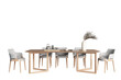© D85studio - Isolated table and chairs in 3d rendering on white