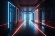 © Ecleposs - sci-fi Futuristic Neon Hallways with Glowing Artifact