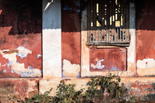 The Broken Walls And Windows Of The Ruins Of An Old Portuguese Era House In The Town Of Margao In South Goa.