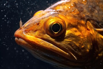 Wall Mural - Haddock Fish Swimming in the Sea Near the Surface Bathed in Dappled Sunlight