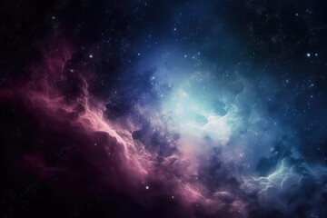Wall Mural - beautiful nebula, with galaxies and stars in the background, against the expanse of space, created w