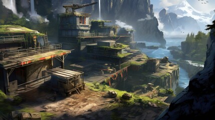 Wall Mural - Military Game Environment Art