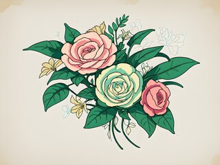 Poster - Vintage Floral Pattern, Generative AI Illustration