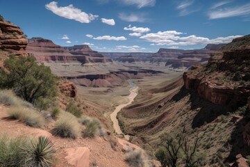 Wall Mural - a view of the grand canyon from a roadside viewpoint, created with generative ai