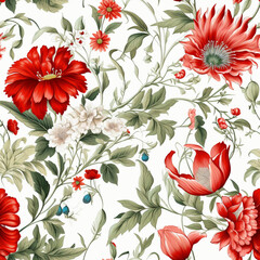 Sticker - seamless floral pattern