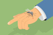 3D Isometric Flat Vector Conceptual Illustration of Misquito Bite, Blood Sucking Insects