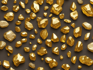 A shine gold stones, Generative AI Illustration.