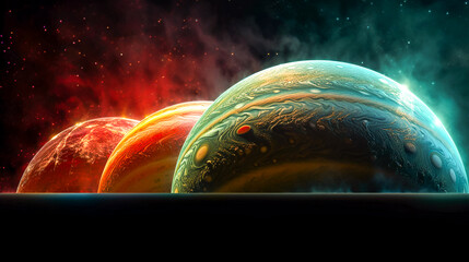 wonder of the solar system, planets and astrnonomy at the space galaxy. v3.