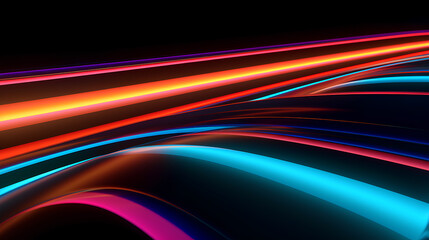 Wall Mural - abstract neon lights into digital technology. futuristic technology abstract background with lines f