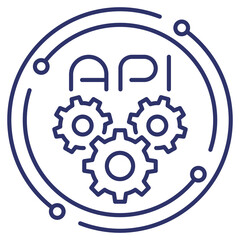 API line icon with gears