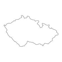 Highly detailed Czechia map with borders isolated on background