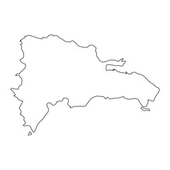 highly detailed dominican republic map with borders isolated on background