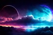 © Usman - Photo of a surreal sky with a distant planet and vibrant clouds in stunning colors