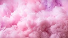 Colorful Pink Fluffy Cotton Candy Background, Soft Color Sweet Candyfloss, Abstract Blurred Dessert Texture Generative AI