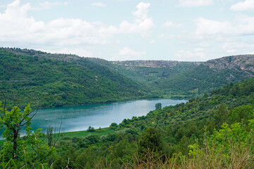 Wall Mural - scenic gree nlandscape in krka