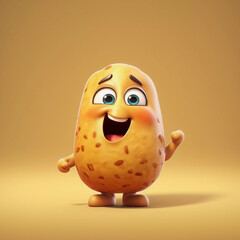 Cute Potato Happy Cartoon Character