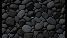 Seamless Tiny Sea Black Stone Gravel Texture Background AI Generated Art