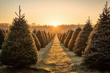Christmas Tree Farm In December Before Christmas