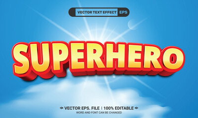 Wall Mural - Comic style super hero 3d editable vector text effect