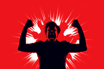 Silhouette of a boy yelling in rage, suggesting the overwhelming emotions and frustration he is experiencing.