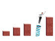 © alphaspirit - businessman uses the spring to get higher statistics