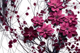 Fototapeta Fototapeta w kwiaty na ścianę - Fioletowe abstrakcyjne kwiaty. Generative AI