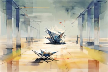 Aufkleber - abstract grungy texture illustration digital art 
pattern wallpaper colorful background artwork generative ai
