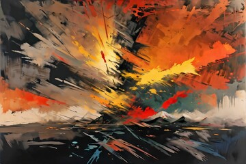 Fototapete - abstract grungy texture illustration digital art 
pattern wallpaper colorful background artwork generative ai