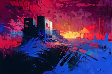 Aufkleber - abstract grungy texture illustration digital art 
pattern wallpaper colorful background artwork generative ai
