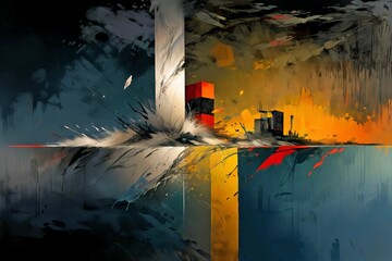 Aufkleber - abstract grungy texture illustration digital art 
pattern wallpaper colorful background artwork generative ai