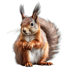 Wall Mural - a squirrel on a transparent background png isolated generative ai