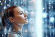 © Road Red Runner - Futuristic woman in a technology factory.