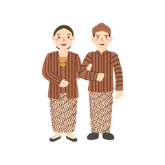 Wall Mural - couple wear yogyakarta indonesian traditional wedding clothes