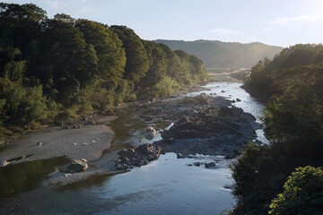 Wall Mural - 夕方の吉野川