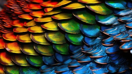 Wall Mural - close-up of the vibrant scales of a fish, detailed and realistic, generative ai