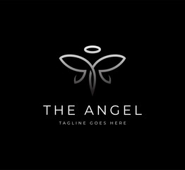 Wall Mural - Abstract luxury linear trendy Angel logo design template