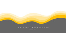Gray And Yellow Wave Modern Background With White Space For Text And Message. Template Design