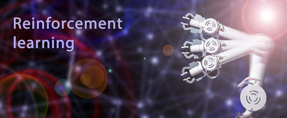 Wall Mural - reinforcement learning a type of machine learning where an agent learns to make decisions by interac
