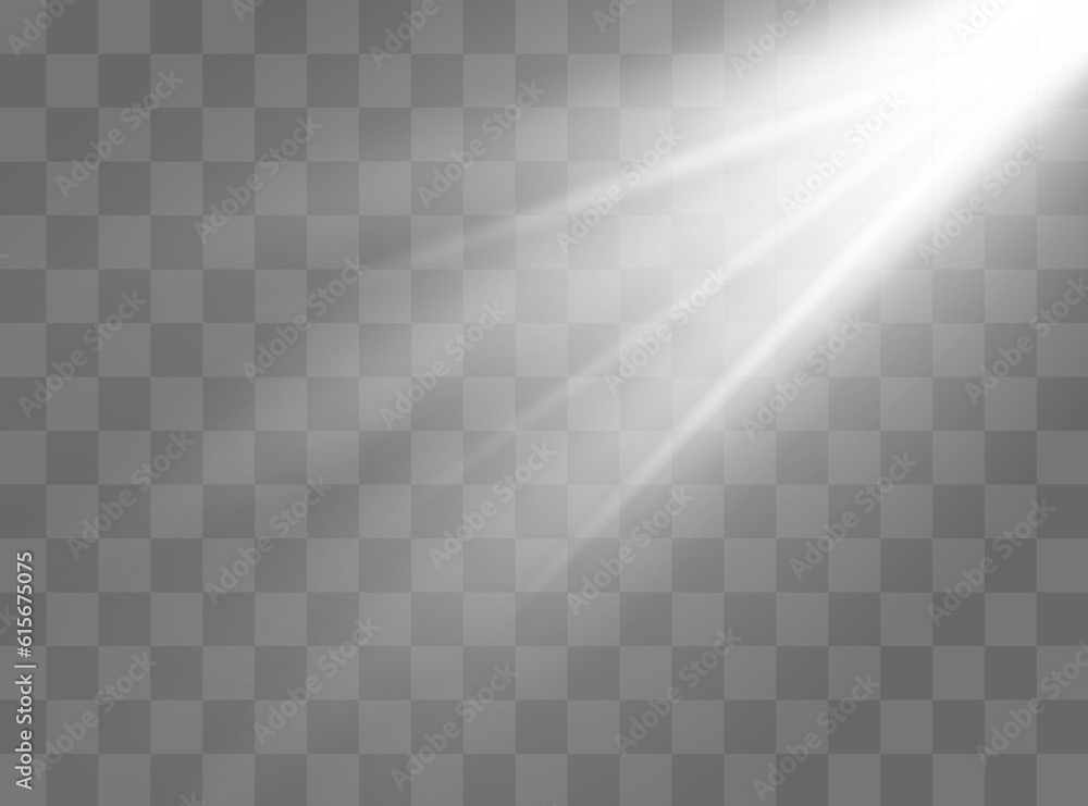 Light effect . Glow isolated white transparent light effect set, lens ...