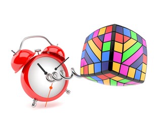 Wall Mural - Toy puzzle with alarm clock