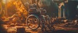 © BraveSpirit - Wheelchair with stunning scenery. Generative AI