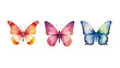 isolated watercolor butterflies on white background. Generative Ai. 
