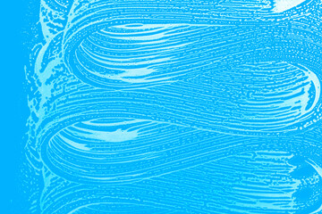 Wall Mural - soap foam pattern waves on window glass background, cleaning and washing